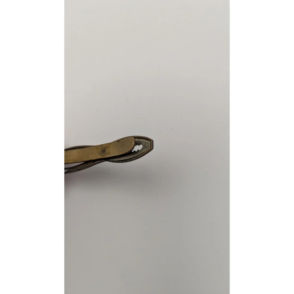 Vintage Brass Pliers Tie Clip Novelty Tool Shape Mens Accessory Industrial Style